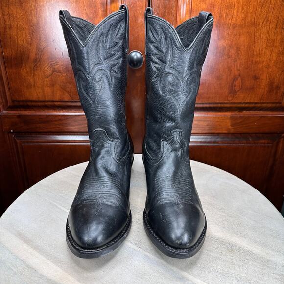 Dingo Men’s Black Leather Western Cowboy Boots Size 10 EW Country Riding EUC - Picture 12 of 16